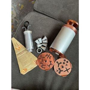 Cookie Press-Mirro Dial A Cookie- with Decorator Set Lot Vintage